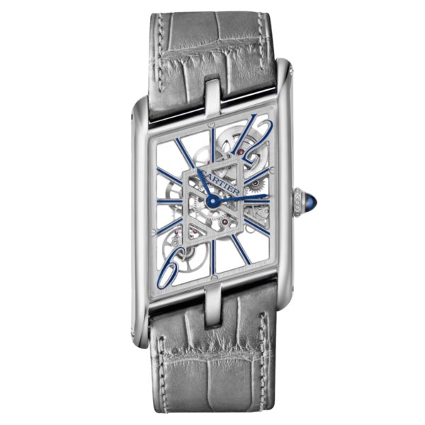 Cartier Prive Tank Asymetrique Skeleton Steel